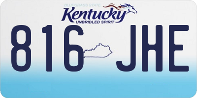 KY license plate 816JHE