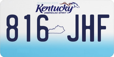 KY license plate 816JHF