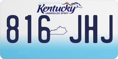 KY license plate 816JHJ