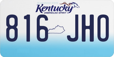 KY license plate 816JHO