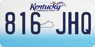 KY license plate 816JHQ