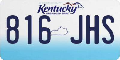 KY license plate 816JHS