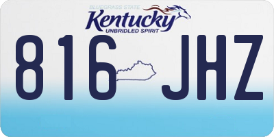 KY license plate 816JHZ