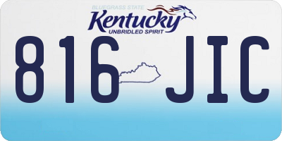 KY license plate 816JIC