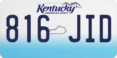 KY license plate 816JID