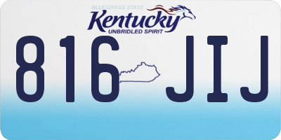 KY license plate 816JIJ