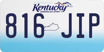 KY license plate 816JIP