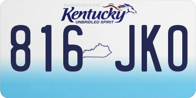KY license plate 816JKO