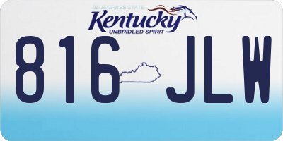 KY license plate 816JLW