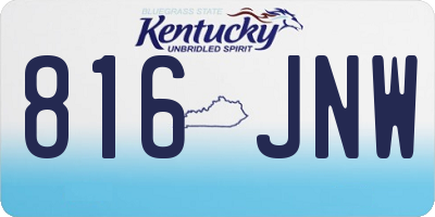 KY license plate 816JNW