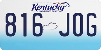 KY license plate 816JOG