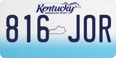 KY license plate 816JOR