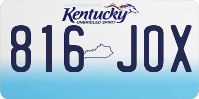 KY license plate 816JOX