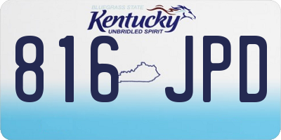KY license plate 816JPD