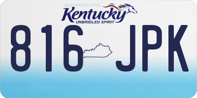 KY license plate 816JPK