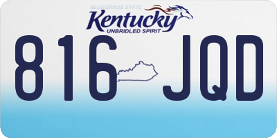 KY license plate 816JQD