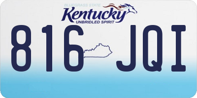 KY license plate 816JQI