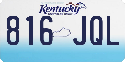 KY license plate 816JQL