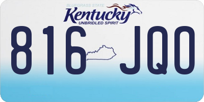 KY license plate 816JQO