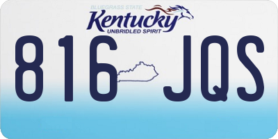 KY license plate 816JQS