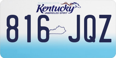 KY license plate 816JQZ