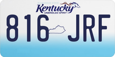 KY license plate 816JRF