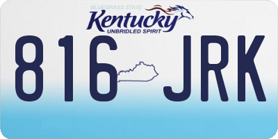 KY license plate 816JRK