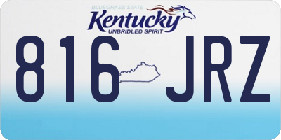 KY license plate 816JRZ