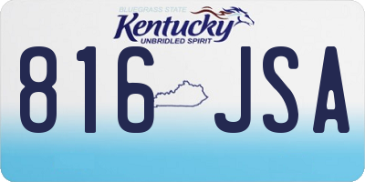 KY license plate 816JSA
