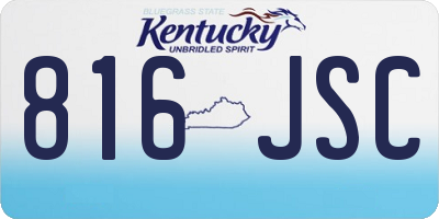 KY license plate 816JSC
