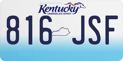 KY license plate 816JSF