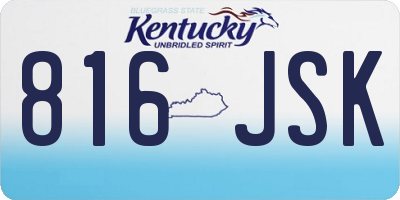 KY license plate 816JSK