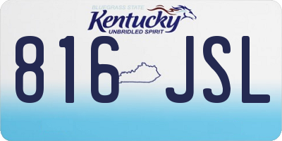 KY license plate 816JSL