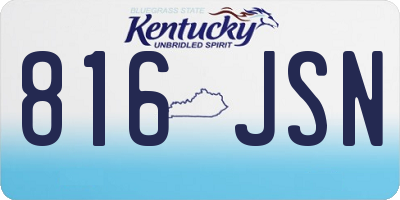 KY license plate 816JSN