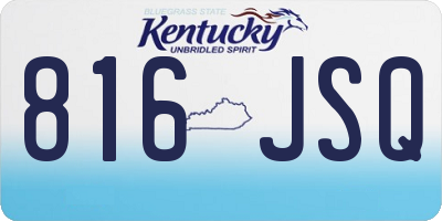 KY license plate 816JSQ