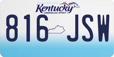 KY license plate 816JSW