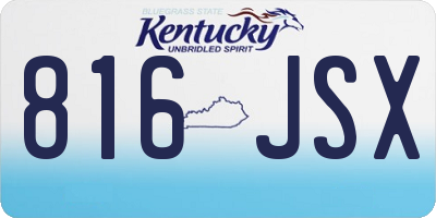 KY license plate 816JSX