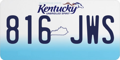 KY license plate 816JWS