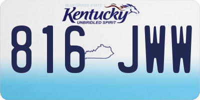 KY license plate 816JWW