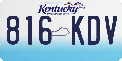 KY license plate 816KDV