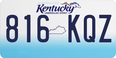 KY license plate 816KQZ