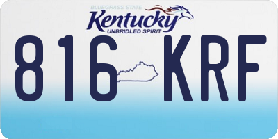 KY license plate 816KRF