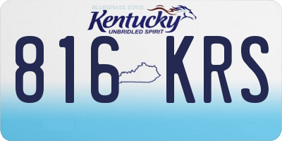 KY license plate 816KRS