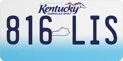 KY license plate 816LIS