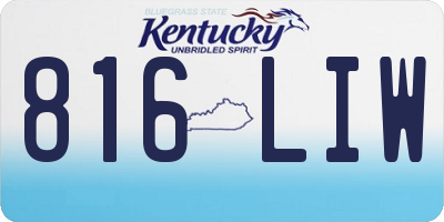 KY license plate 816LIW