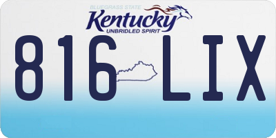 KY license plate 816LIX