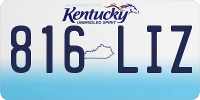 KY license plate 816LIZ
