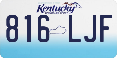 KY license plate 816LJF