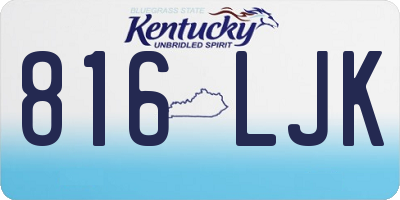 KY license plate 816LJK