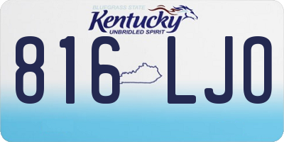 KY license plate 816LJO